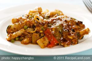 Cheesy Baked Whole Wheat Penne with Roasted Fresh Vegetables