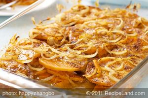 Sweet Potato, Cheese And Onion Casserole