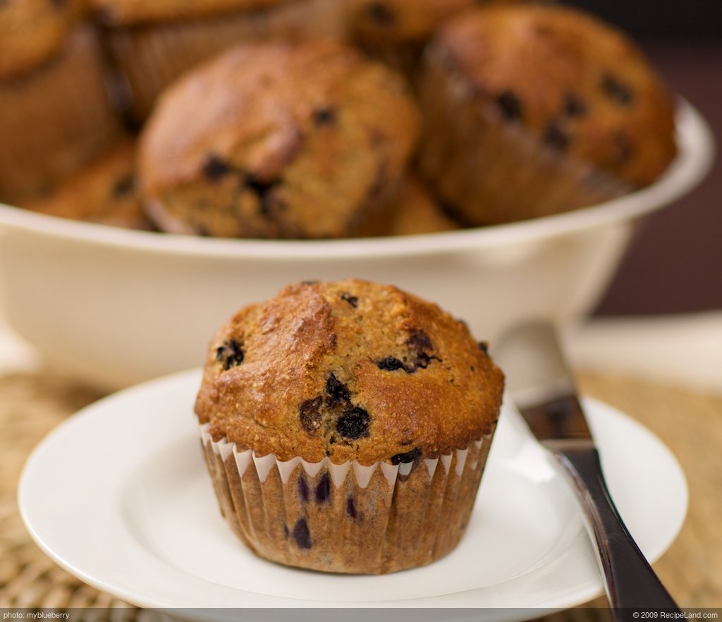 Whole wheat ginger blueberry muffins