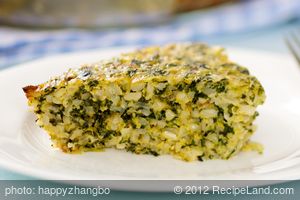 Spinach, Cheddar and Rice Pie