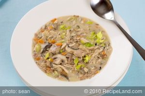 Creamy Leftover Turkey, Veggies and Wild Rice Soup