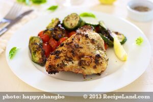 Roasted Garlicky Basil and Lemon Zest Chicken