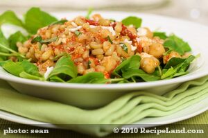 Arugula, Chickpea and Wheat Berry Salad