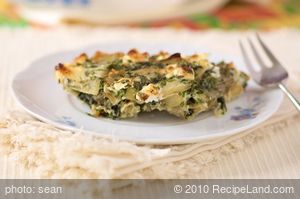 Crustless Swiss Chard, Leek and Herb Quiche 