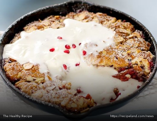 Rhubarb and Pomegranate Cobbler