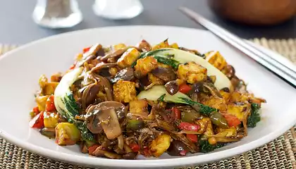 Bok Choy, Mushrooms and Tofu Stir-Fry