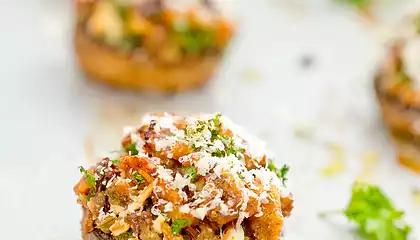 Leftover Stuffing Stuffed Mushrooms