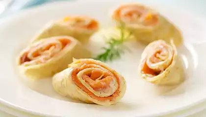 Smoked Salmon Crepe Spirals