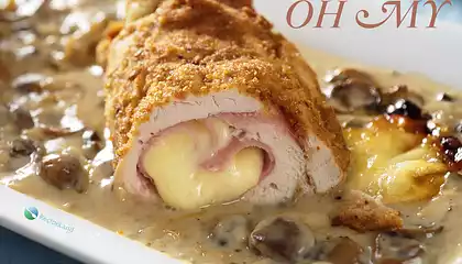 Chicken Cordon Bleu with Creamy Mushroom Sauce