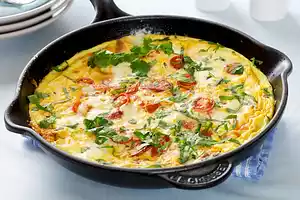 Chorizo, Cherry Tomato and Feta Frittata