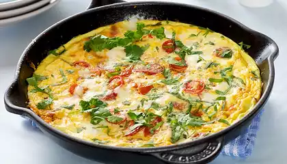 Chorizo, Cherry Tomato and Feta Frittata