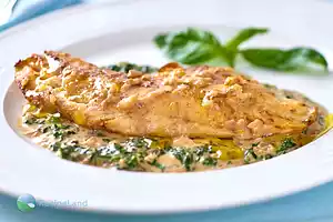 Snapper with Basil Cream Sauce