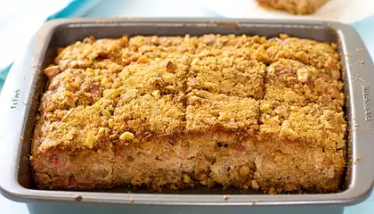 Best Rhubarb Cake (Healthier Version)