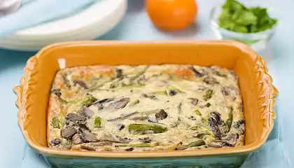 Baked Asparagus and Mushroom Omelet