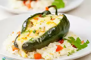 Chicken Cheese Stuffed Poblano Peppers