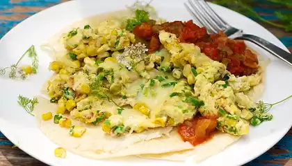 Corn Scrambled Eggs for one