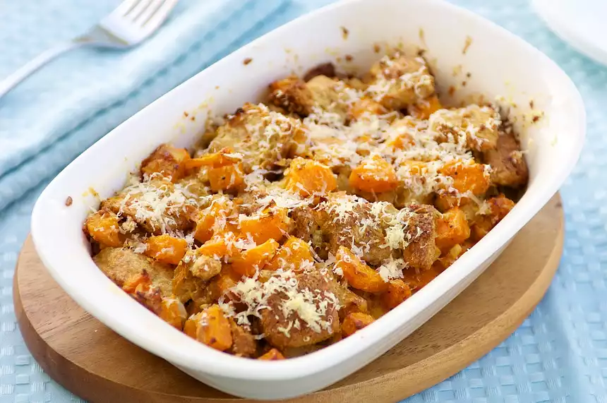 Butternut Squash and Parmesan Custard Bread Pudding