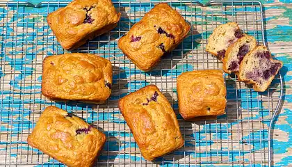 Applesauce Blueberry Banana Bread