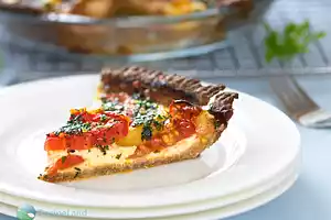 Cheesy Herbed Heirloom Tomato Pie