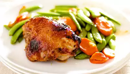 Orange-Hoisin Glazed Roasted Chicken and Vegetables