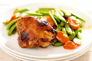 Orange-Hoisin Glazed Roasted Chicken and Vegetables