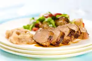 Grilled Garlic and Lime Pork Tenderloin with Onion Marmalade