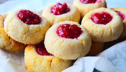 Raspberry & Coconut Thumbprint Cookies