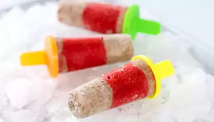 Strawberry and Chocolate Wafer Popsicles 