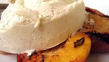 Grilled Peaches and Vanilla Bean Ice Cream