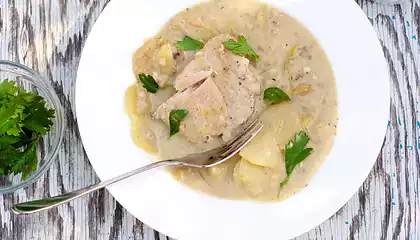 Slow Cooker Pork Chop And Potatoes in Mustard Sauce