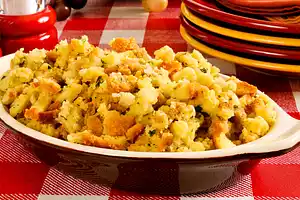 Cornbread Stuffing with Apples and Golden Raisins