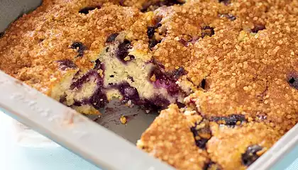 Best Ever Blueberry Coffee Cake (Low Fat)